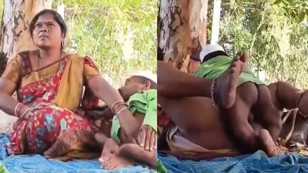 The randi fucked the whore’s pussy in the forest