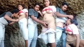 Outdoor Sex Video Of Sucked GF’s Boobs And Blowjob