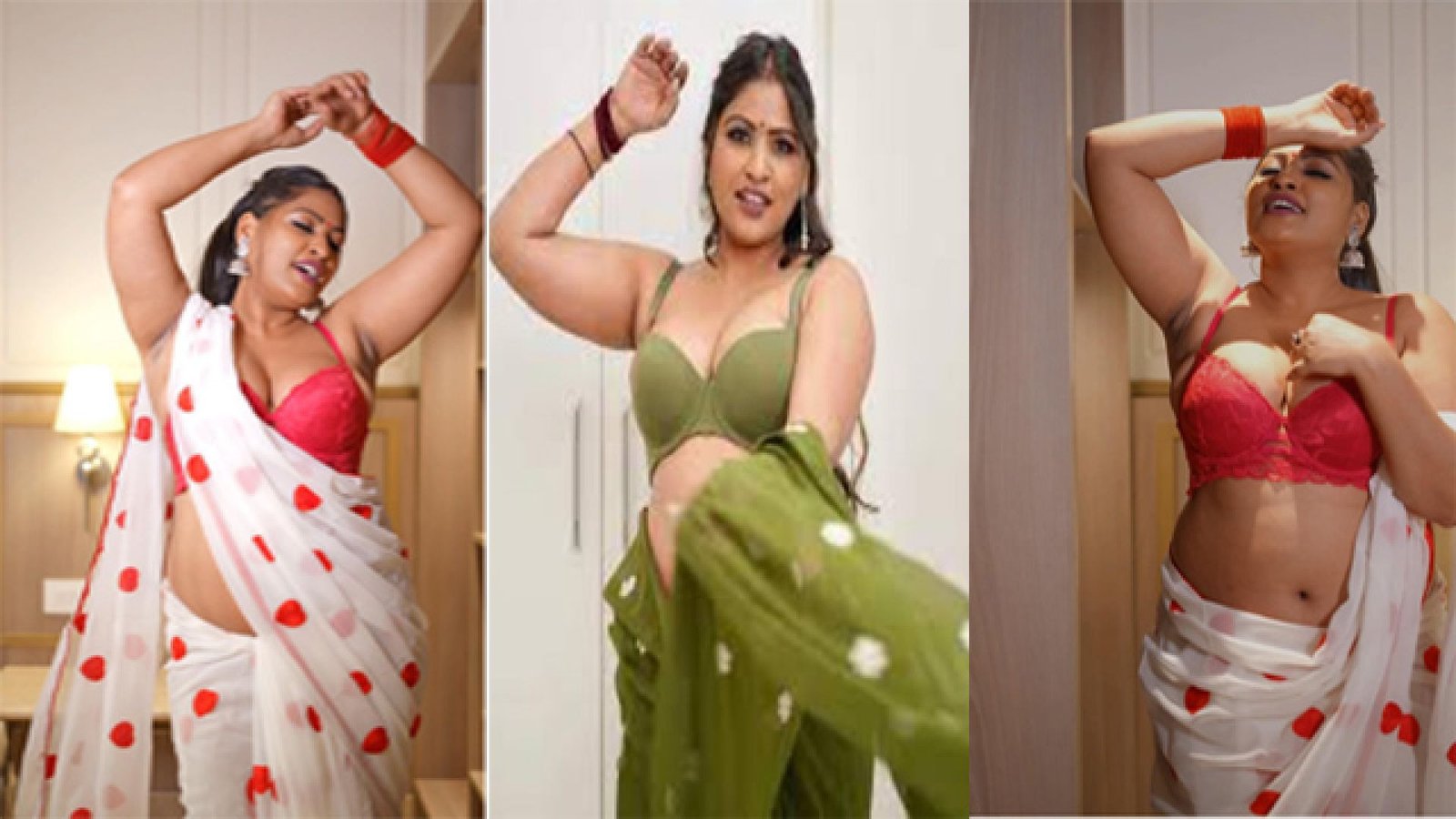 Model Anjali Gaud Hot Saree Nude Nipples View