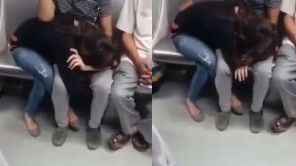 Indian Metro me public ke samne blowjob de raha mms clip