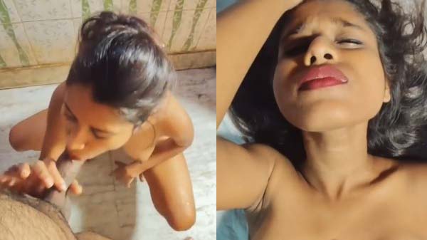 Hot college girl blowjob to her bf and fucked by
