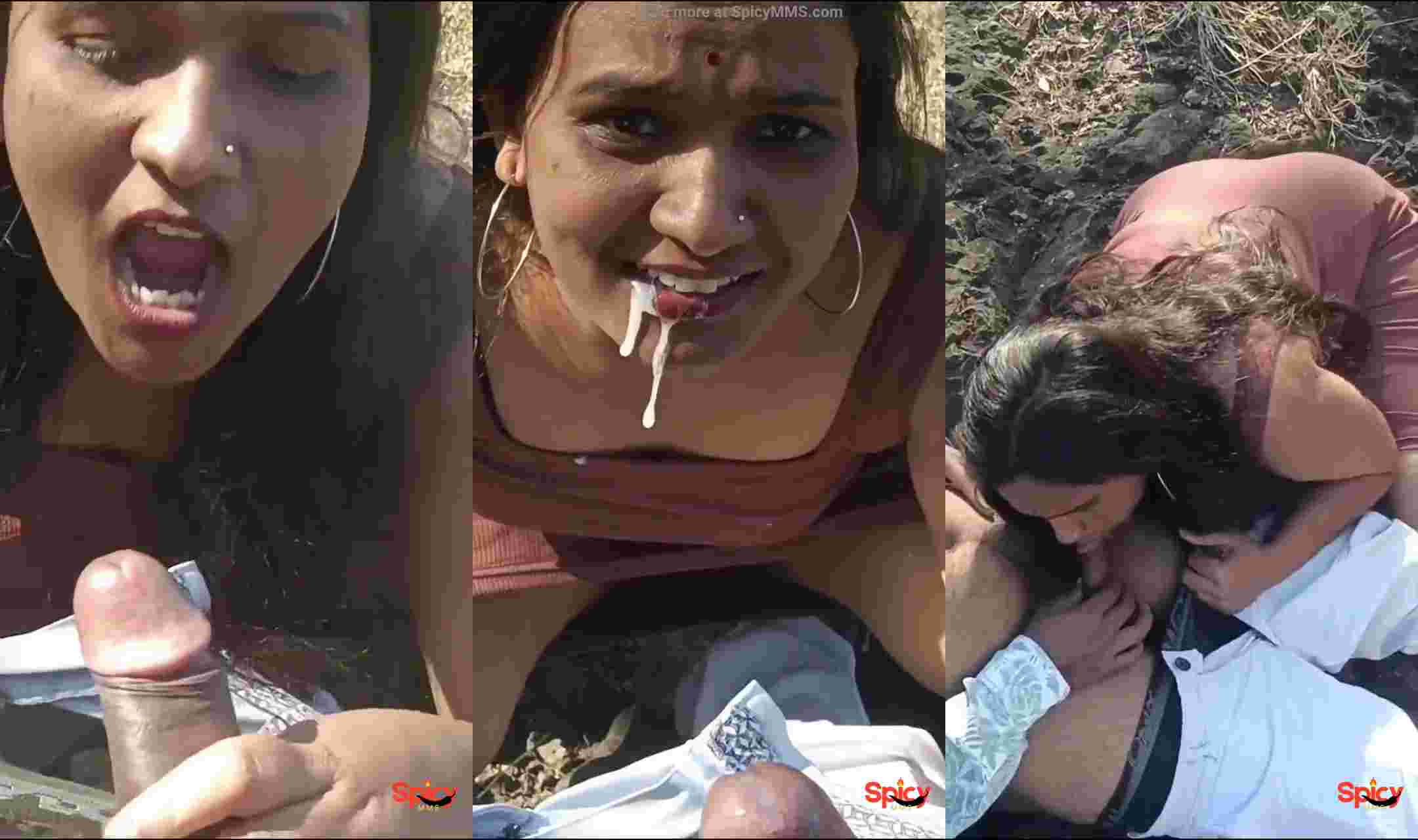 Marathi Bhabhi Blowjob and Cum in Mouth MMS Video