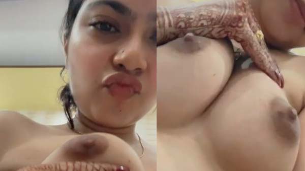 Punjabi Sexy Cute bhabhi nude big boobs dabati hui