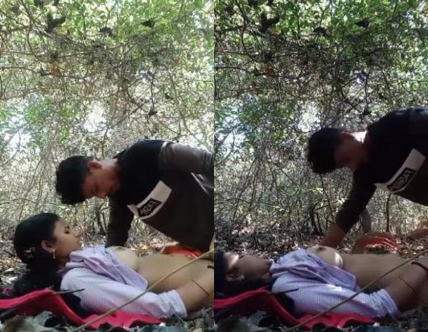 Tamil college girl fucking with her bf in a jungle mms